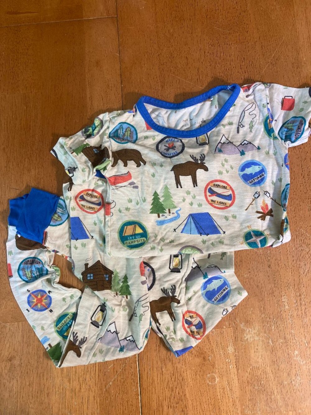 Little Sleepies Great Outdoors Bamboo Pajama Set Short Sleeve Pants - 4T